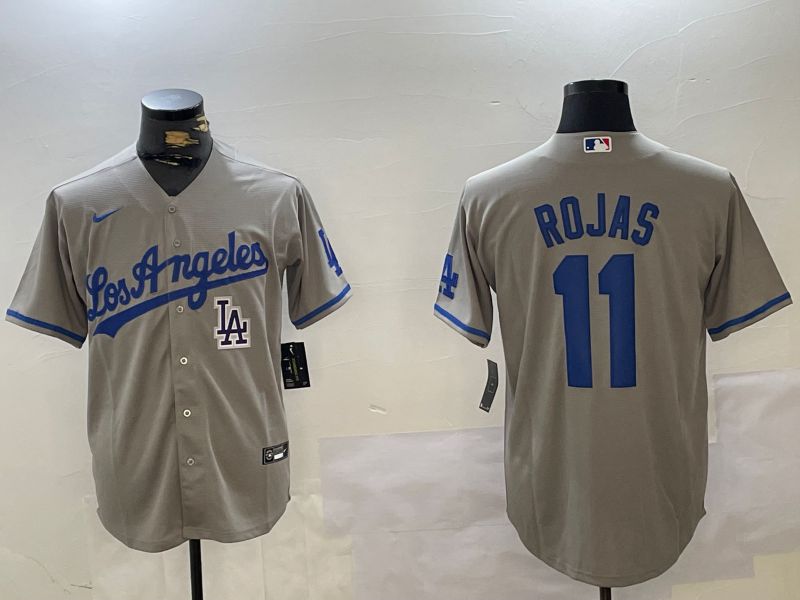 Men Los Angeles Dodgers #11 Rojas Grey Game 2024 Nike MLB Jersey style 10165